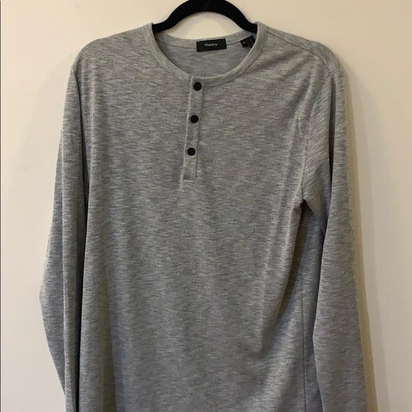 Theory Tops - Theory long sleeve henley shirt